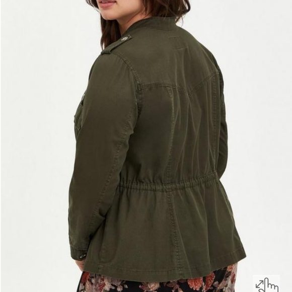 Torrid Peplum Twill Jacket  Sz.4X NWT Green - Picture 2 of 12